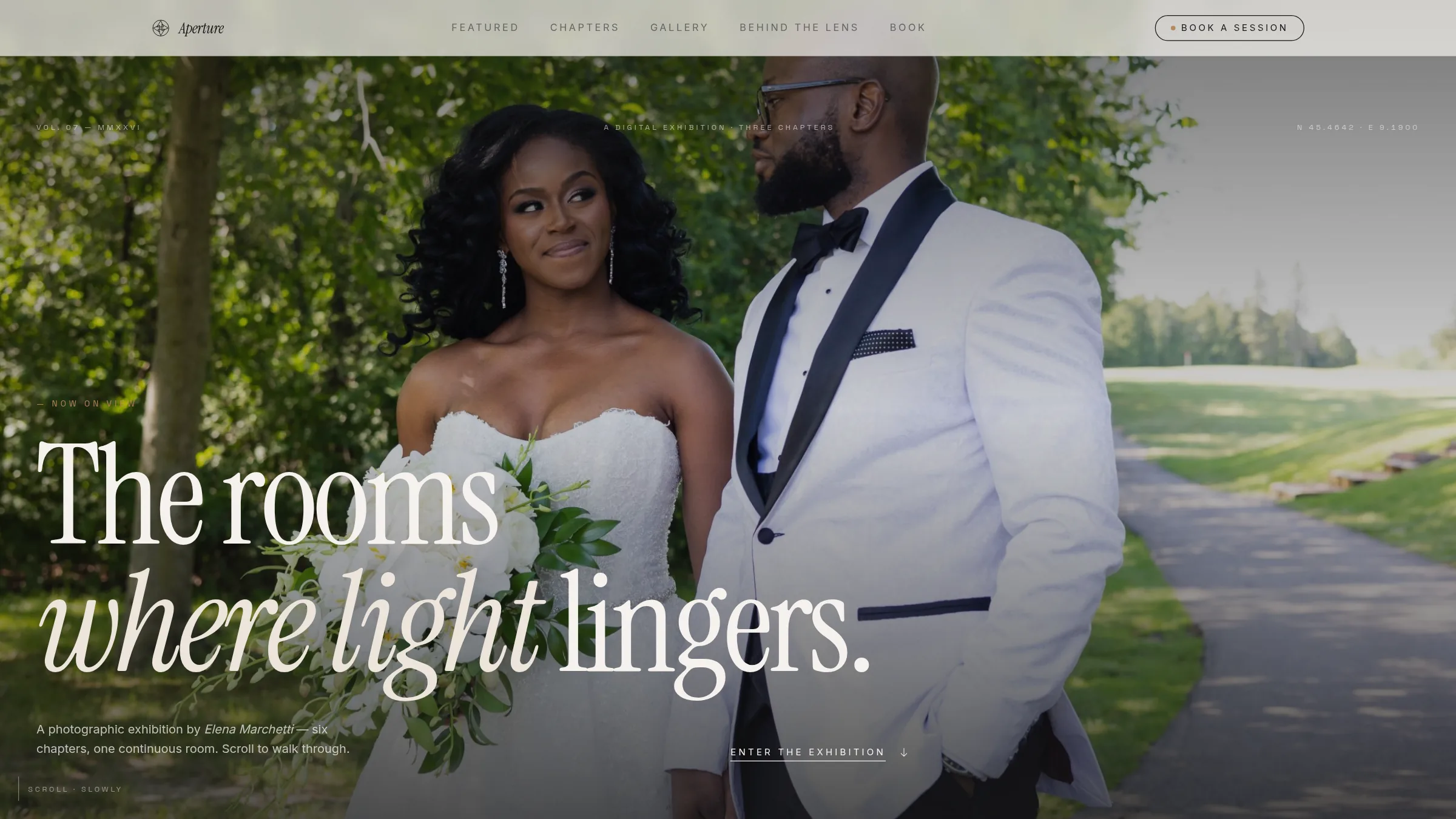 Aperture photographic exhibition homepage