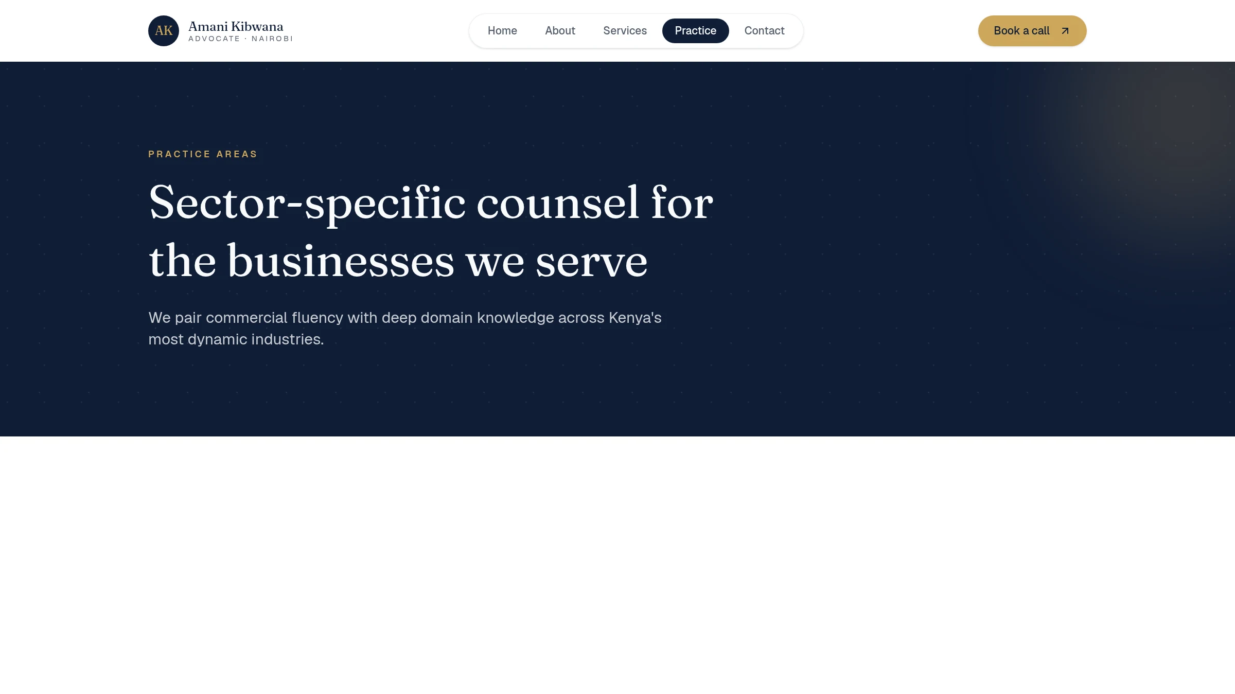 Amani Kibwana sector-specific practice page