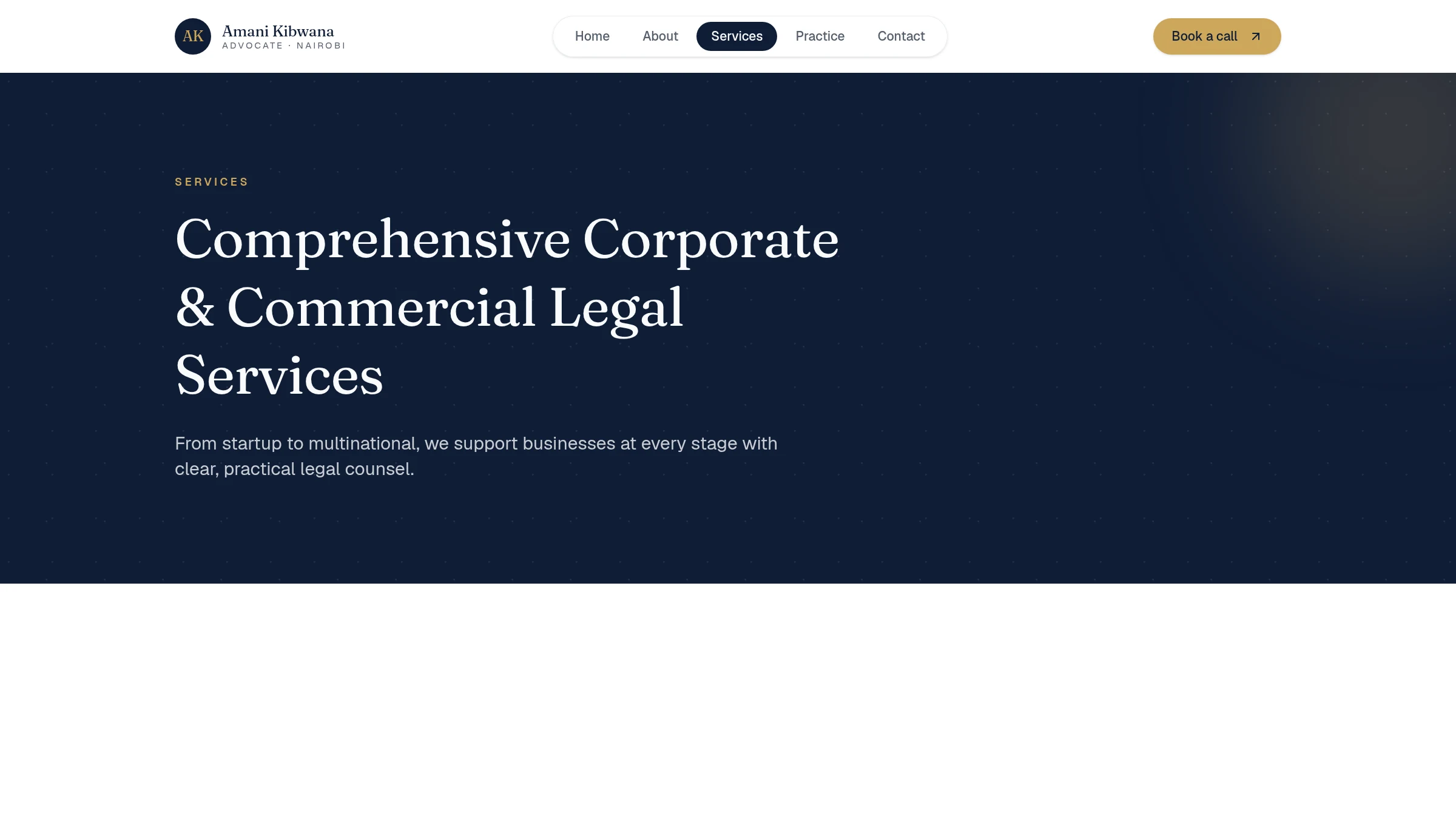 Amani Kibwana corporate and commercial legal services page